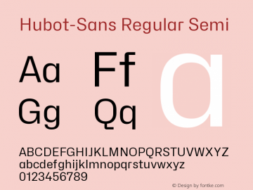 Hubot-Sans Regular Semi Version 1.000图片样张