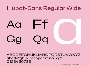 Hubot-Sans Regular Wide Version 1.000图片样张
