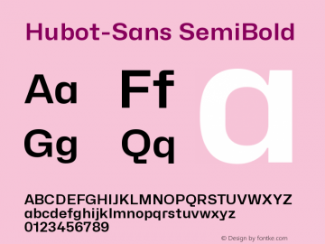 Hubot-Sans SemiBold Version 1.000图片样张