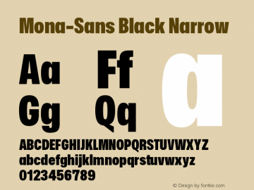 Mona-Sans Black Narrow Version 2.000图片样张
