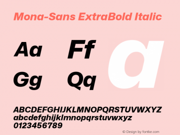 Mona-Sans ExtraBold Italic Version 2.000图片样张