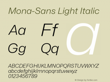 Mona-Sans Light Italic Version 2.000图片样张