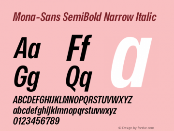 Mona-Sans SemiBold Narrow Italic Version 2.000图片样张