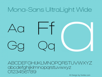Mona-Sans UltraLight Wide Version 2.000图片样张