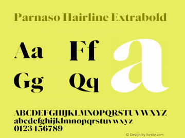 Parnaso Hairline Extrabold Version 1.000;FEAKit 1.0图片样张