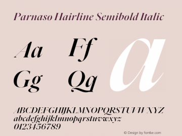 Parnaso Hairline Semibold Italic Version 1.000;FEAKit 1.0图片样张