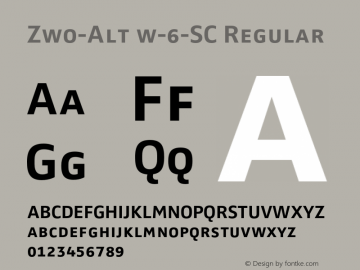 Zwo-Alt w-6-SC Regular 4.313 Font Sample