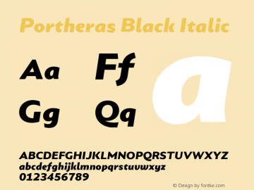 Portheras Black Italic Version 1.000图片样张