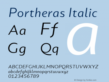 Portheras Italic Version 1.000图片样张