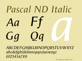 Pascal ND Italic Version 1.300图片样张