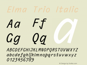 Elma Trio Italic Version 1.000图片样张