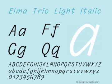 Elma Trio Light Italic Version 1.000图片样张