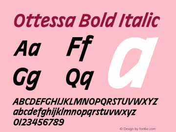 Ottessa Bold Italic Version 1.000图片样张