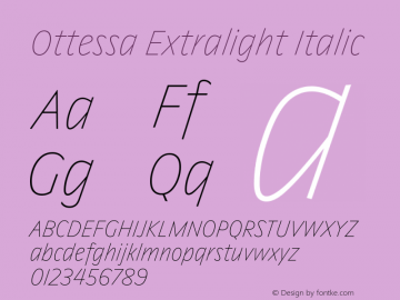 Ottessa Extralight Italic Version 1.000图片样张