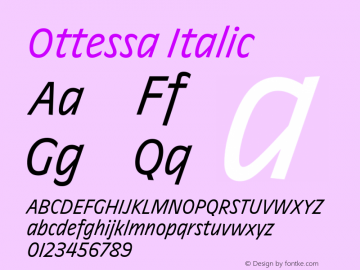 Ottessa Italic Version 1.000图片样张