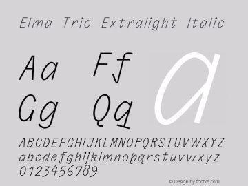 Elma Trio Extralight Italic Version 1.000图片样张