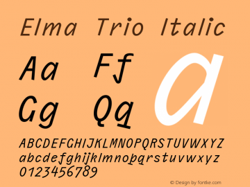 Elma Trio Italic Version 1.000图片样张