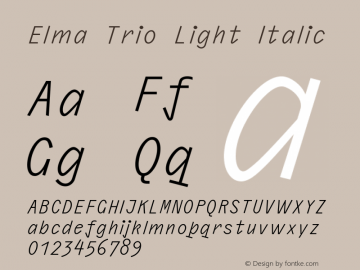 Elma Trio Light Italic Version 1.000图片样张