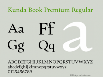 Kunda Book Premium Regular Version 1.001;PS 001.001;hotconv 1.0.88;makeotf.lib2.5.64775图片样张