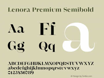 Lenora Premium Semibold Version 2.000;FEAKit 1.0图片样张