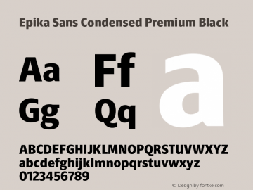 Epika Sans Condensed Premium Black Version 1.000;FEAKit 1.0图片样张