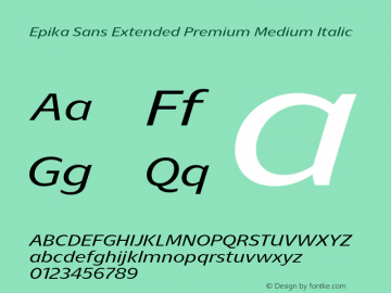 Epika Sans Extended Premium Medium Italic Version 1.000;FEAKit 1.0图片样张