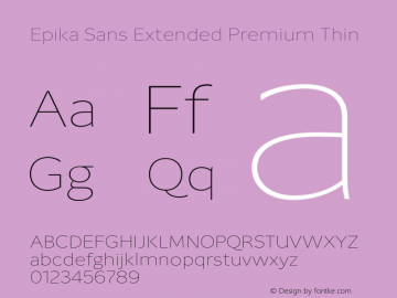 Epika Sans Extended Premium Thin Version 1.000;FEAKit 1.0图片样张