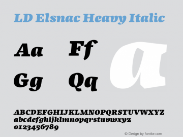 LD Elsnac Heavy Italic Version 3.010图片样张