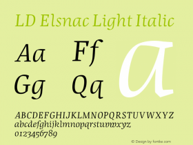 LD Elsnac Light Italic Version 3.010图片样张