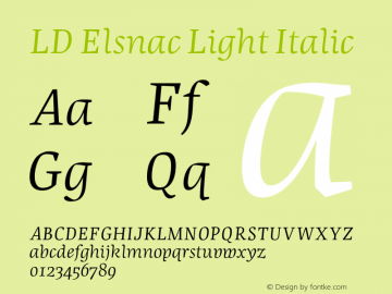 LD Elsnac Light Italic Version 3.010图片样张