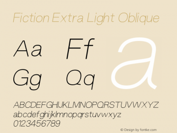 Fiction Extra Light Italic Version 1.001图片样张