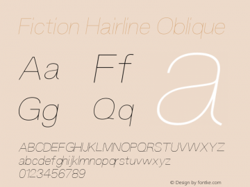 Fiction Hairline Italic Version 1.001图片样张