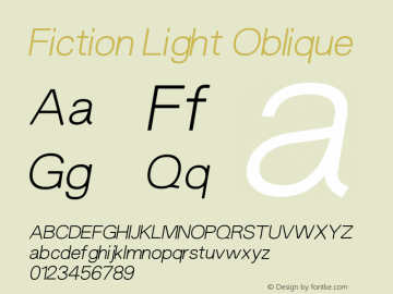 Fiction Light Italic Version 1.001图片样张