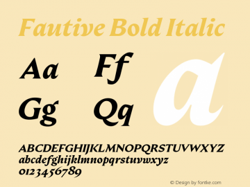 Fautive Bold Italic Version 1.000图片样张
