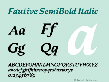 Fautive SemiBold Italic Version 1.000图片样张