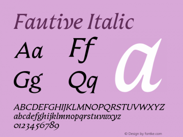 Fautive Italic Version 1.000图片样张