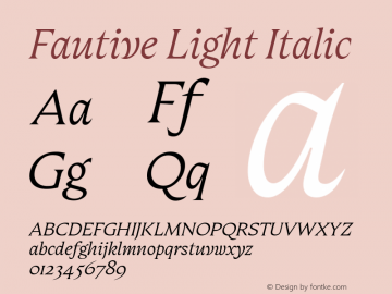 Fautive Light Italic Version 1.000图片样张