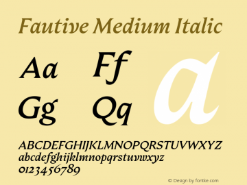 Fautive Medium Italic Version 1.000图片样张