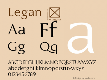 ☞Legan Version 1.035 2009-2011;com.myfonts.peggo.legan.regular.wfkit2.3Bsb图片样张