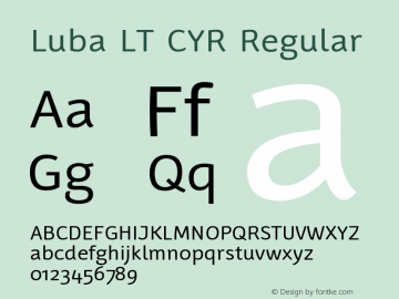 LubaLTCYR-Regular Version 1.00图片样张