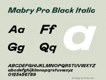 MabryPro-BlackItalic Version 1.2 | w-rip by RD图片样张