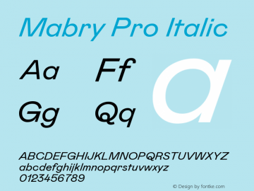 MabryPro-Italic Version 1.2 | w-rip by RD图片样张