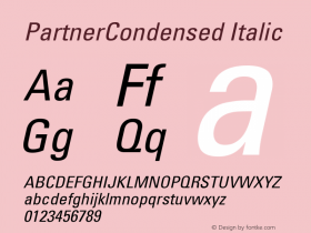 PartnerCondensed-Italic 001.000图片样张