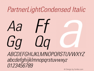 PartnerLightCondensed-Italic 001.000图片样张