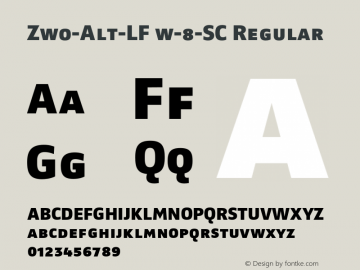 Zwo-Alt-LF w-8-SC Regular 4.313 Font Sample