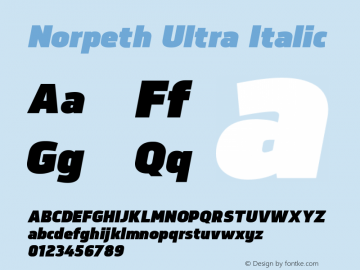 Norpeth Ultra Italic Version 1.001;PS 001.001;hotconv 1.0.70;makeotf.lib2.5.58329图片样张