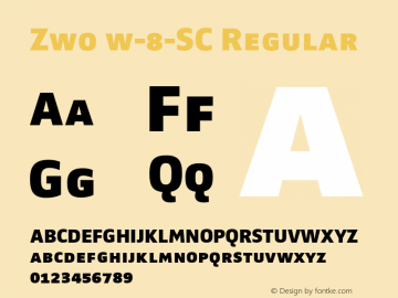 Zwo w-8-SC Regular 4.313 Font Sample