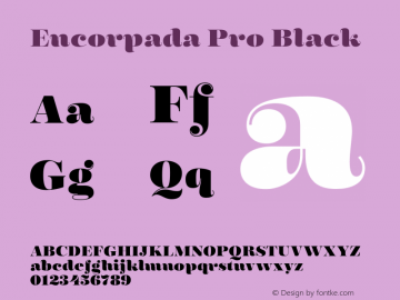 Encorpada Pro Black Version 1.000;PS 001.000;hotconv 1.0.56;makeotf.lib2.0.21325图片样张