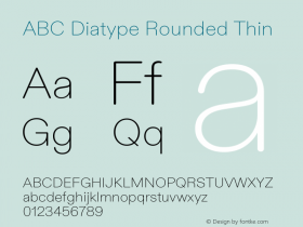 ABC Diatype Rounded Thin Version 1.100图片样张