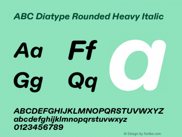ABCDiatypeRounded-HeavyItalic Version 1.100图片样张